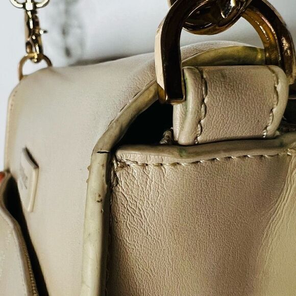 Spartina 449 Nude Cream Leather Shoulder Bag Purse - Picture 7 of 16